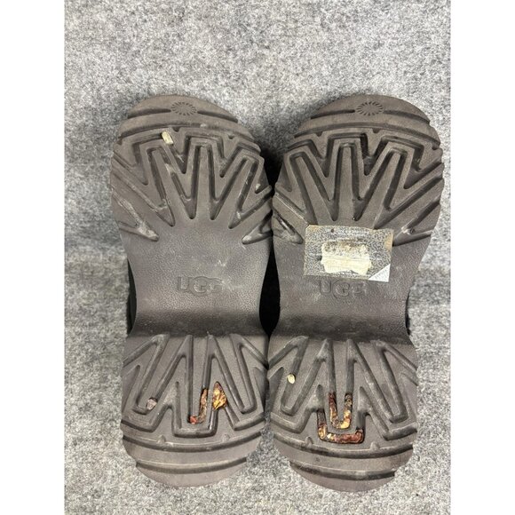 UGG Shoes Womens Size 6 Black Suede Shearling Platform Mule Lug Sole 1162510 - Picture 9 of 9